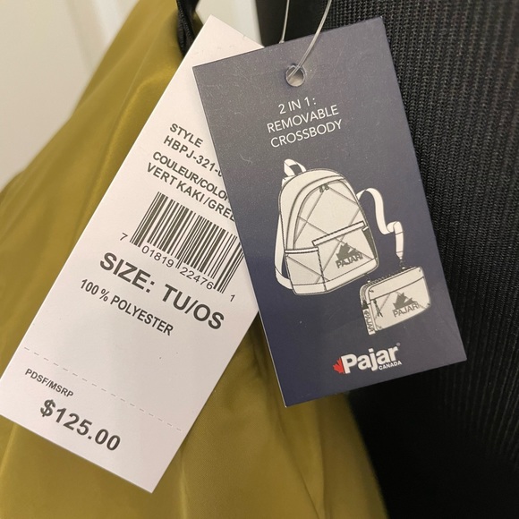 Pajar Bags Pajar 2 In Backpack Crossbody Bag Purse Quilted Green